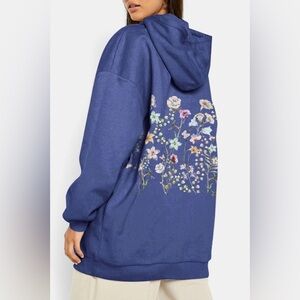 Simply Love Flower Graphic Dropped Shoulder Hoodie